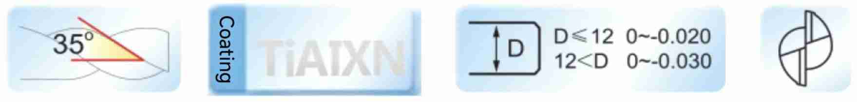 High-performance Two Blade Flat End Mill Parameter