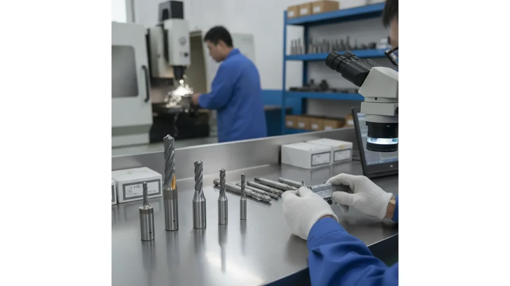 Ball nose end mill quality control sourcing and production verification scene